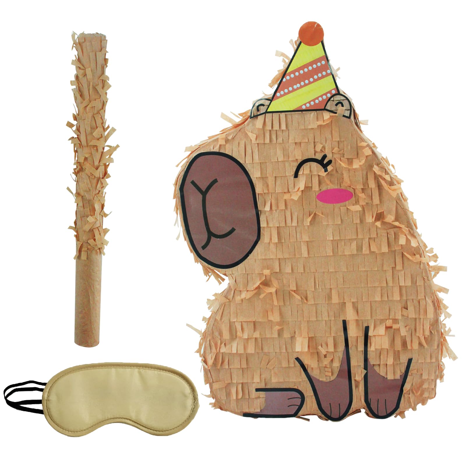 パリパリ　partyparty ハピカ Amazon.com: Hippie Pinata,Capybara Piñata with Blindfold and